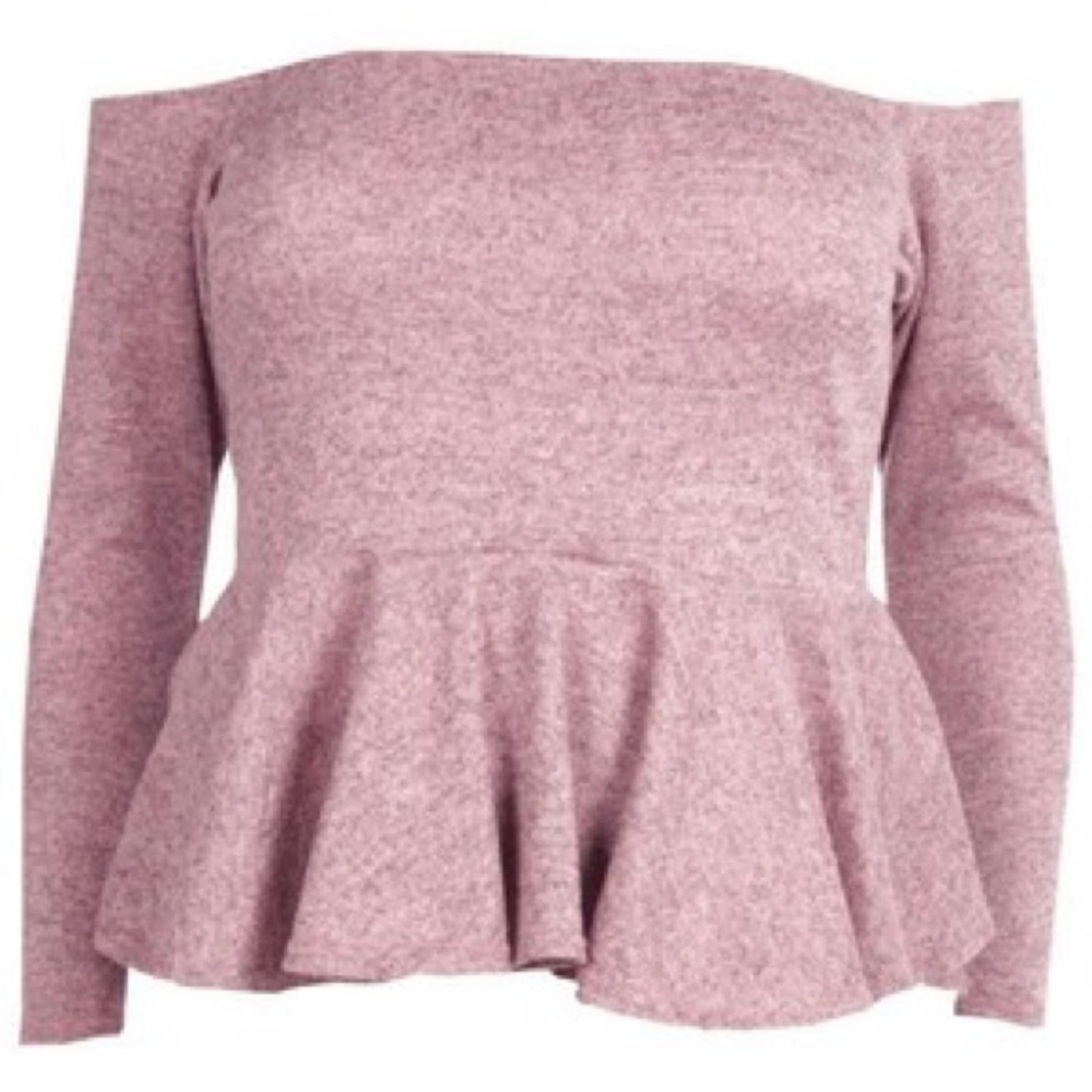 Boohoo wake off shoulder peplum top